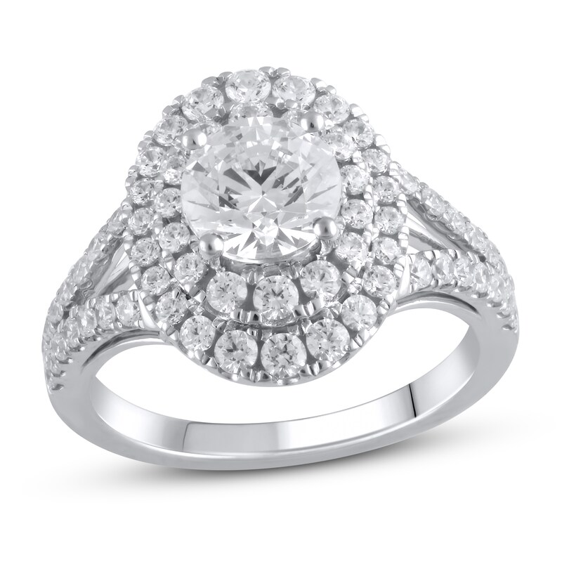 Main Image 1 of Previously Owned Lab-Grown Diamond Engagement Ring 2-3/8 ct tw Round 14K White Gold