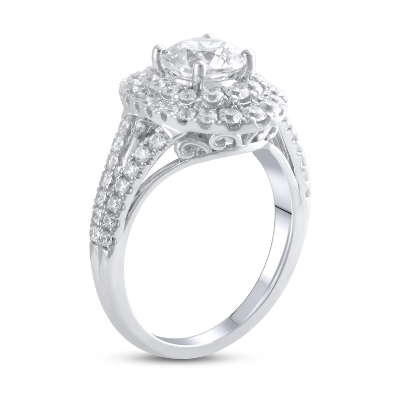 Main Image 2 of Previously Owned Lab-Grown Diamond Engagement Ring 2-3/8 ct tw Round 14K White Gold