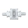 Thumbnail Image 3 of Previously Owned Lab-Grown Diamond Engagement Ring 4 ct tw Emerald/Round 14K White Gold