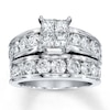 Thumbnail Image 1 of Previously Owned Diamond Bridal Set 3 cttw Princess-cut/Round 14K White Gold
