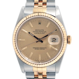 Previously Owned Men's Datejust 36 18K Yellow Gold & Stainless Steel Watch 41024569352 (Model: 16233)
