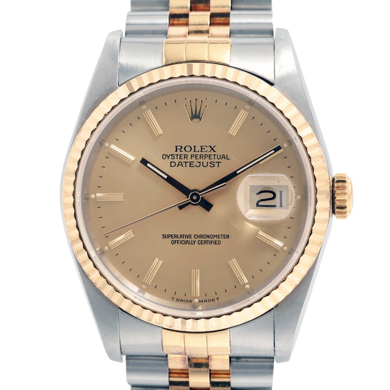 Main Image 1 of Previously Owned Men's Datejust 36 18K Yellow Gold & Stainless Steel Watch 41624590966 (Model: 16233)