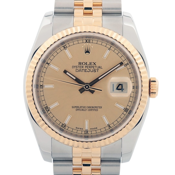 Previously Owned Mens Datejust 36 18K Yellow Gold  Stainless Steel Watch 51524849901 Model 116233