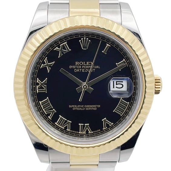 Previously Owned Mens Rolex Datejust 41 18K Yellow Gold  Stainless Steel Watch 42724660100 Model 126333