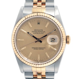 Previously Owned Men's Datejust 36 18K Yellow Gold & Stainless Steel Watch 52124477982 (Model: 16233)