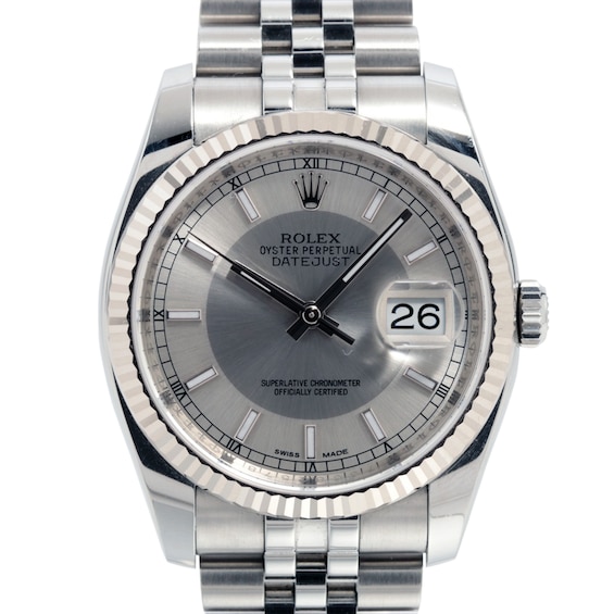Previously Owned Rolex Datejust 36mm Mens Watch Stainless Steel 52924077522 Model 116234