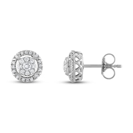 Previously Owned Vera Wang WISH Diamond Stud Earrings 1/4 ct tw Round 10K White Gold