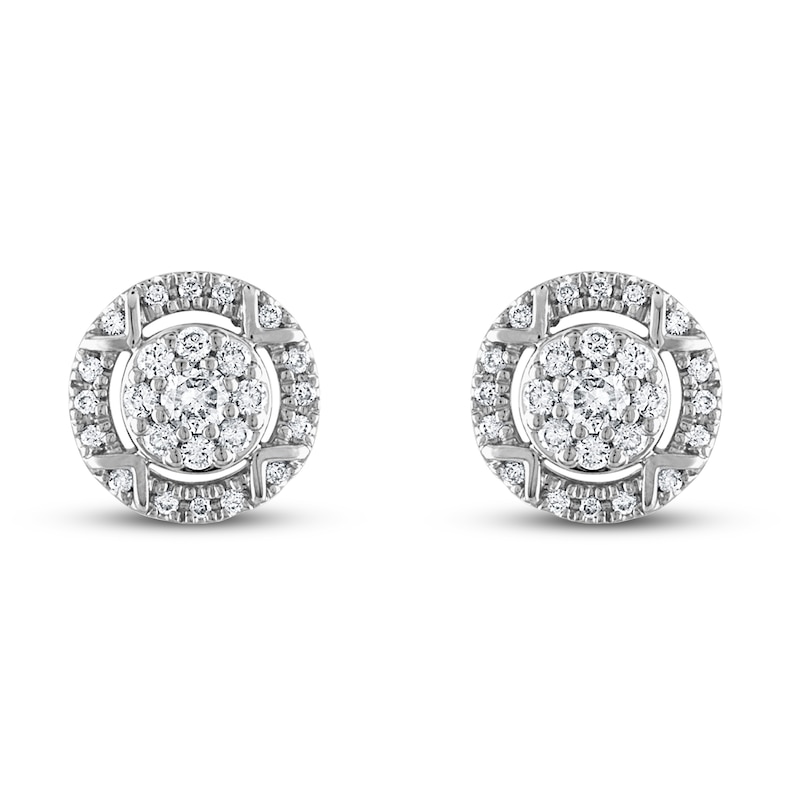 Main Image 2 of Previously Owned Vera Wang WISH Diamond Stud Earrings 1/4 ct tw Round 10K White Gold