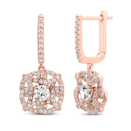 Previously Owned Diamond Dangle Earrings 5/8 ct tw Round 10K Rose Gold