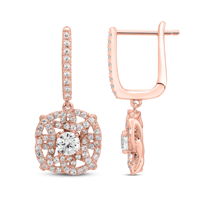 Main Image 2 of Previously Owned Diamond Dangle Earrings 5/8 ct tw Round 10K Rose Gold