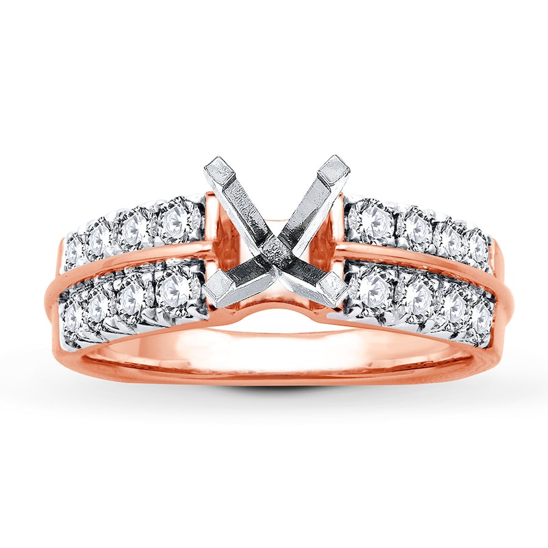 Main Image 1 of Previously Owned Diamond Engagement Ring Setting 3/4 ct tw Round 18K Rose Gold