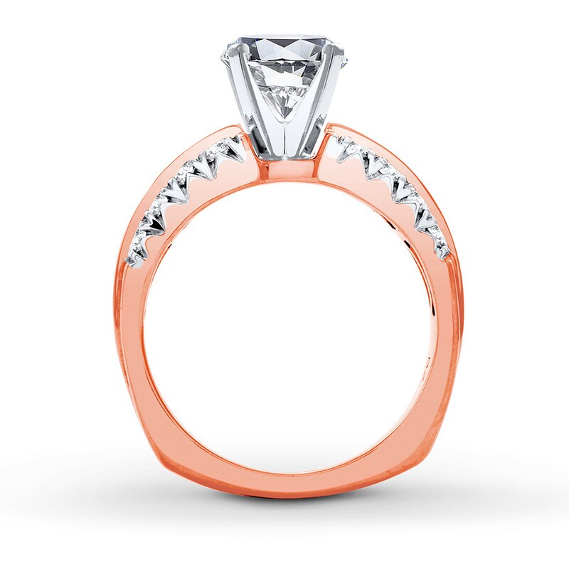 Main Image 2 of Previously Owned Diamond Engagement Ring Setting 3/4 ct tw Round 18K Rose Gold