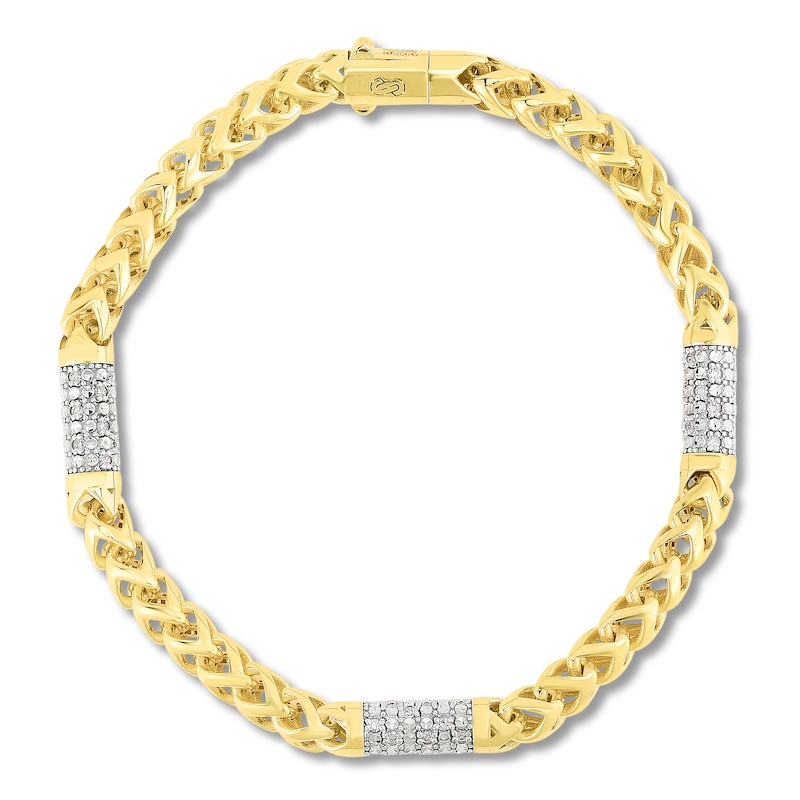 Main Image 1 of Previously Owned Diamond Rondo Chain Bracelet 5/8 ct tw Round 10K Yellow Gold 8.5"