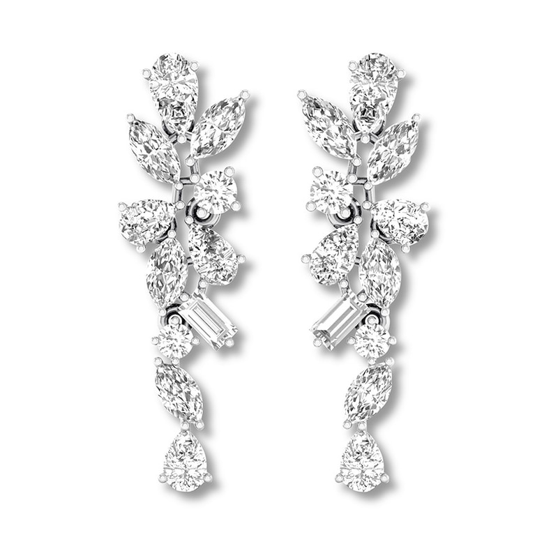 Main Image 1 of Previously Owned Diamond Dangle Earrings 1-1/4 carat tw 14K White Gold