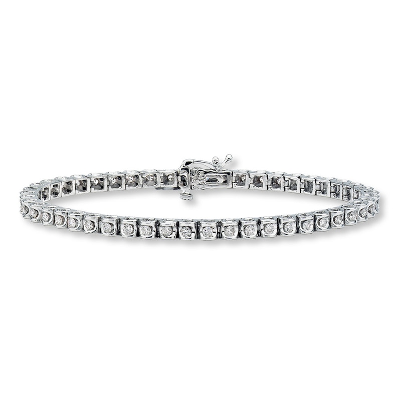 Main Image 1 of Previously Owned Diamond Tennis Bracelet 1-1/2 ct tw Round 14K White Gold