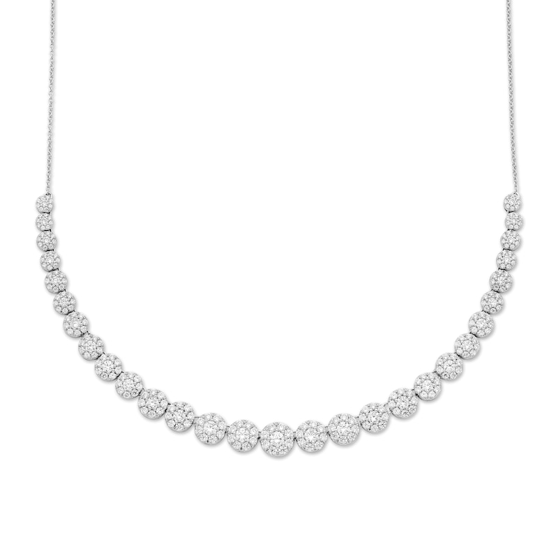 Main Image 1 of Previously Owned Diamond Necklace 3 ct tw Round 14K White Gold 18"