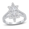 Thumbnail Image 1 of Previously Owned Diamond Halo Engagement Ring 1-1/5 ct tw Marquise/Round 14K White Gold