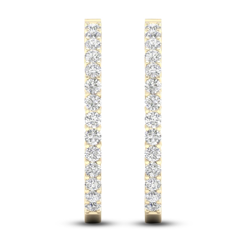 Main Image 2 of Previously Owned Lab-Grown Diamond Hoop Earrings 5 ct tw 14K Yellow Gold