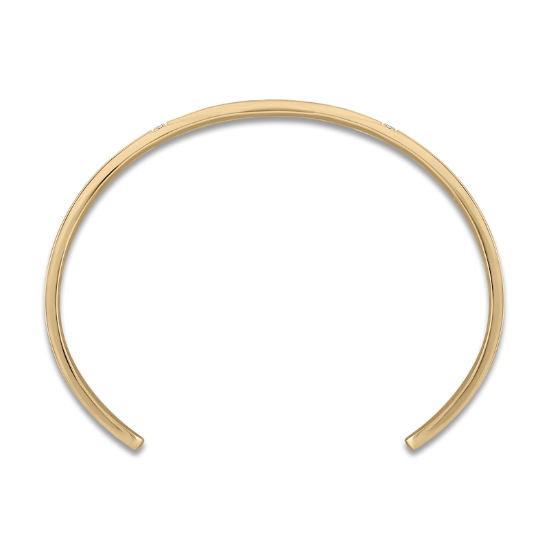 Main Image 3 of Previously Owned&nbsp;Diamond Cuff/Bangle Bracelet 1/15 ct tw 14K Yellow Gold