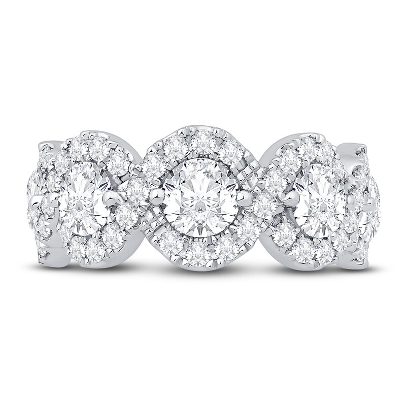 Main Image 3 of Previously Owned Lab-Grown Diamond Anniversary Band 3 ct tw Round 14K White Gold