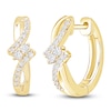 Thumbnail Image 2 of Previously Owned Diamond Hoop Earrings 1/6 ct tw 10K Yellow Gold