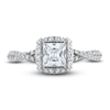 Thumbnail Image 3 of Previously Owned Vera Wang WISH Diamond Engagement Ring 1-1/5 ct tw Princess/Round 14K White Gold