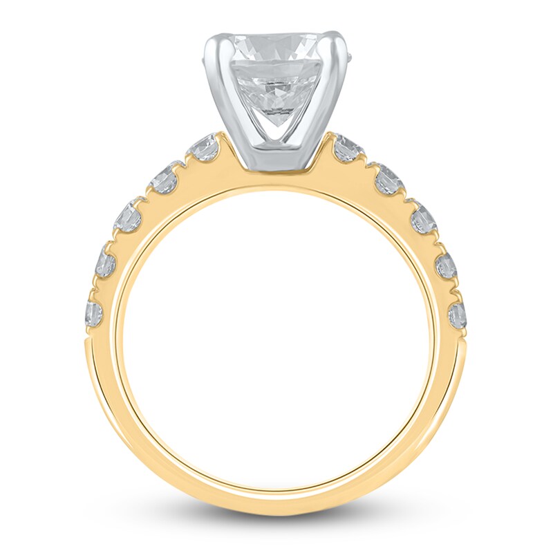 Main Image 2 of Previously Owned Lab-Grown Diamond Engagement Ring 3-1/4 ct tw Round 14K Yellow Gold