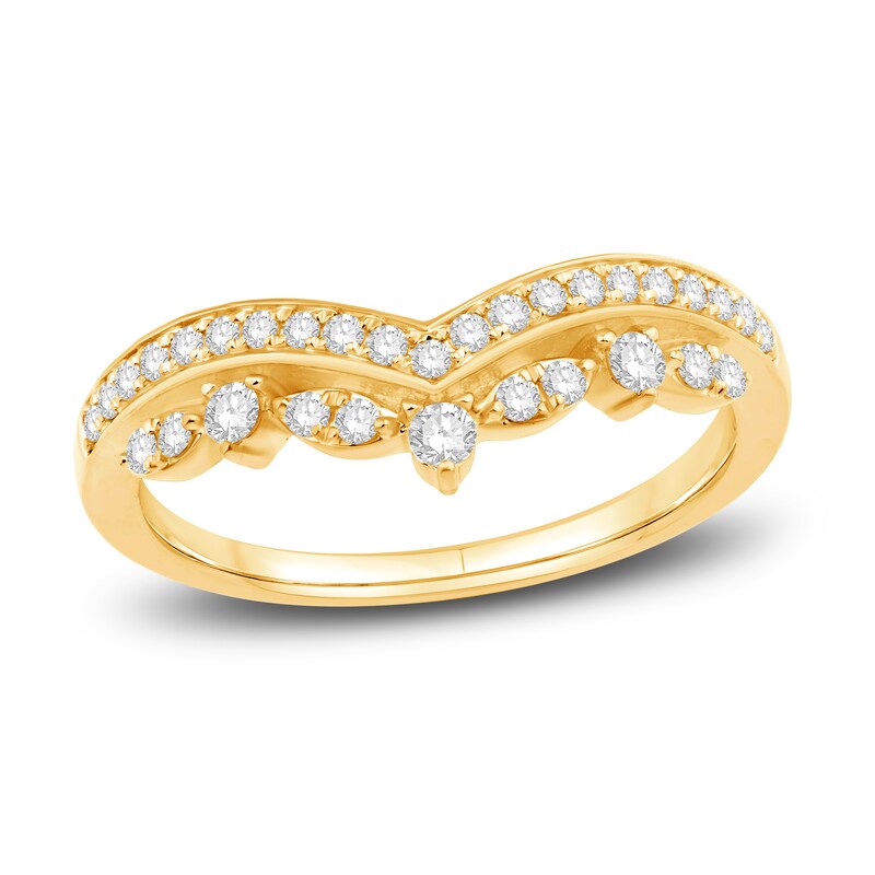 Main Image 1 of Previously Owned Diamond Contour Anniversary Band 1/3 ct tw Round 14K Yellow Gold