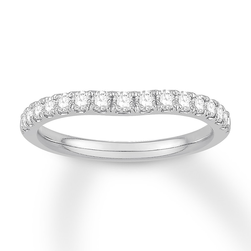 Main Image 1 of Previously Owned Colorless Diamond Wedding Band 3/8 ct tw Round 14K White Gold