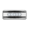 Thumbnail Image 3 of Previously Owned Men's Black & White Diamond Anniversary Band 3/4 ct tw Round 14K White Gold