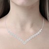 Thumbnail Image 2 of Previously Owned Diamond Necklace 6 ct tw Princess/Round 14K White Gold 19"