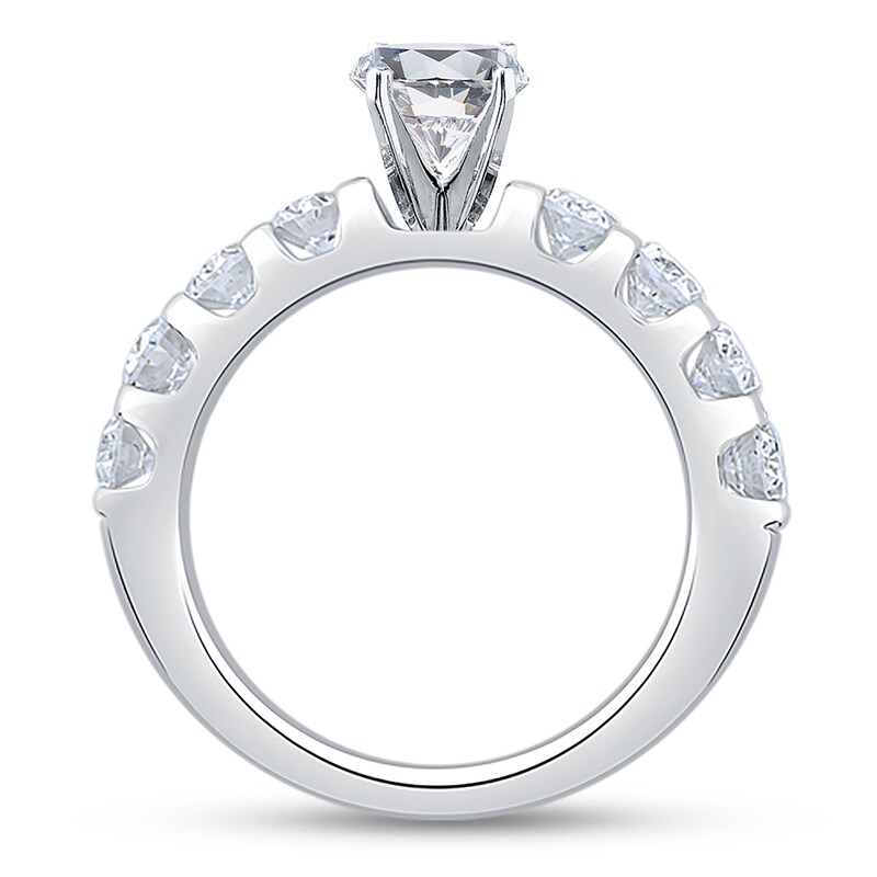 Main Image 2 of Previously Owned Diamond Engagement Ring Setting 1-1/2 ct tw Oval/Round 18K White Gold
