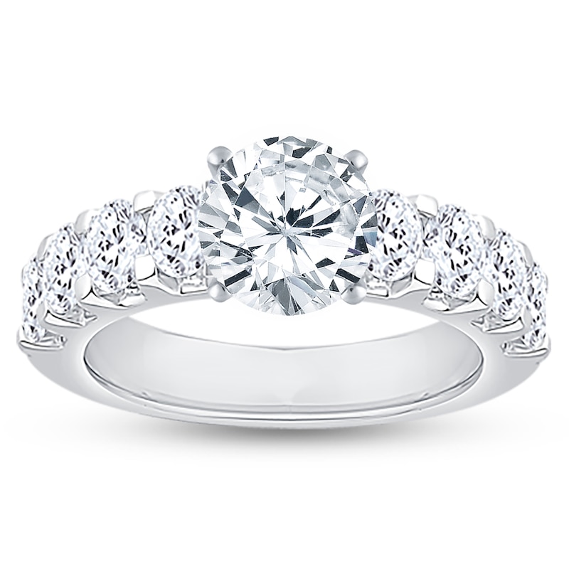 Main Image 3 of Previously Owned Diamond Engagement Ring Setting 1-1/2 ct tw Oval/Round 18K White Gold