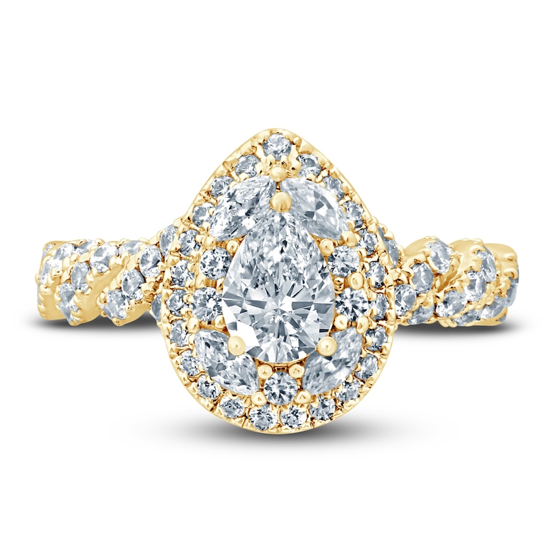 Main Image 3 of Previously Owned Pnina Tornai Diamond Engagement Ring 1-3/8 ct tw Pear/Round /Marquise 14K Yellow Gold