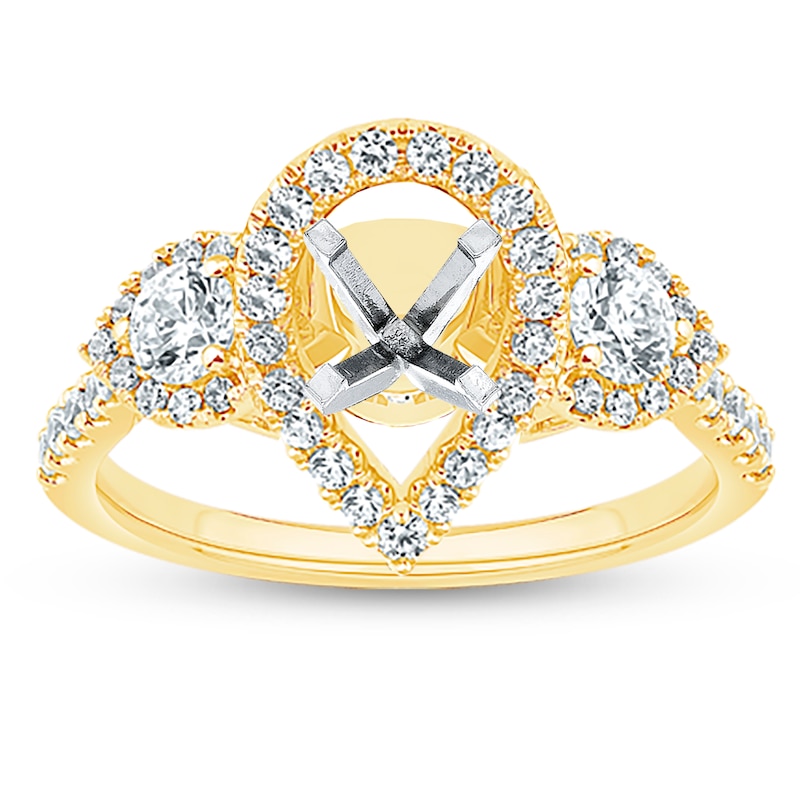 Main Image 1 of Previously Owned Diamond Engagement Ring Setting 3/4 ct tw Round 18K Yellow Gold