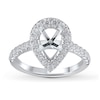 Thumbnail Image 1 of Previously Owned Lab-Created Diamond Engagement Ring Setting 3/4 ct tw Pear 14K White Gold