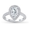 Thumbnail Image 3 of Previously Owned Lab-Created Diamond Engagement Ring Setting 3/4 ct tw Pear 14K White Gold