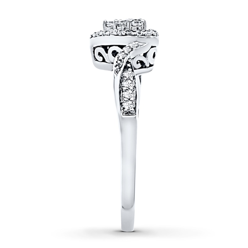 Main Image 3 of Previously Owned Diamond Promise Ring 1/4 carat tw Round 10K White Gold