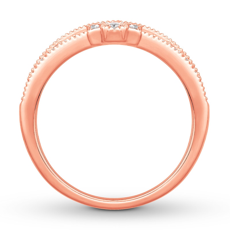 Main Image 2 of Previously Owned Diamond Contour Ring 1/4 ct tw Round-cut 14K Rose Gold