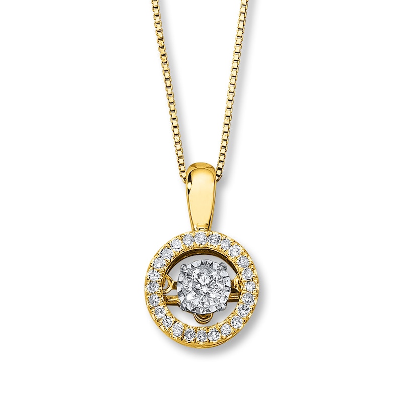 Main Image 1 of Previously Owned Diamonds in Rhythm 1/3 ct tw Necklace 10K Yellow Gold