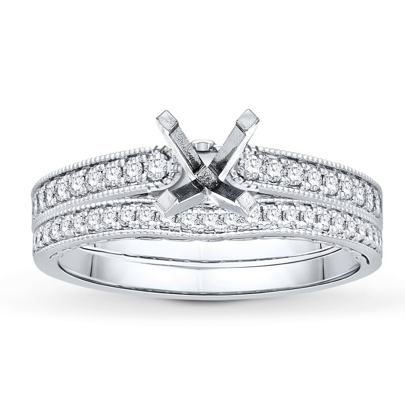 Main Image 1 of Previously Owned Diamond Bridal Setting 3/8 ct tw Round-cut 14K White Gold