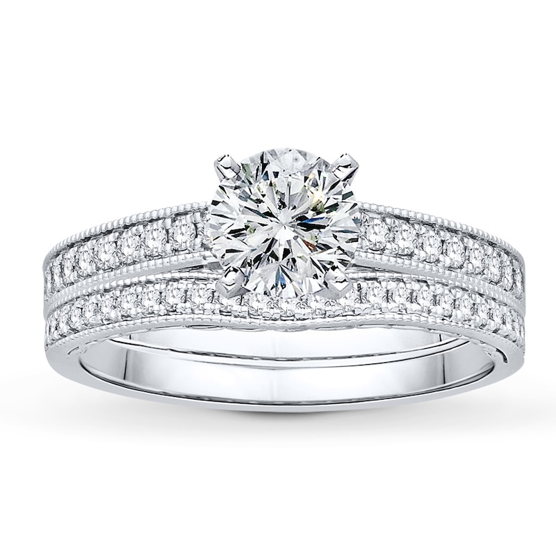 Main Image 3 of Previously Owned Diamond Bridal Setting 3/8 ct tw Round-cut 14K White Gold