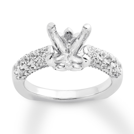 Previously Owned Diamond Ring Setting 34 ct tw Round 18K White Gold