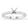 Thumbnail Image 1 of Previously Owned Diamond Engagement Ring Setting 1/4 ct tw Round/Baguette 14K White Gold