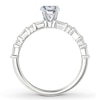Thumbnail Image 2 of Previously Owned Diamond Engagement Ring Setting 1/4 ct tw Round/Baguette 14K White Gold
