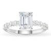Thumbnail Image 3 of Previously Owned Diamond Engagement Ring Setting 1/4 ct tw Round/Baguette 14K White Gold