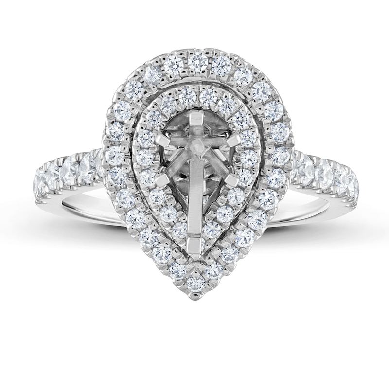 Main Image 1 of Previously Owned Vera Wang WISH Diamond Engagement Ring Setting 7/8 ct tw Pear 14K White Gold