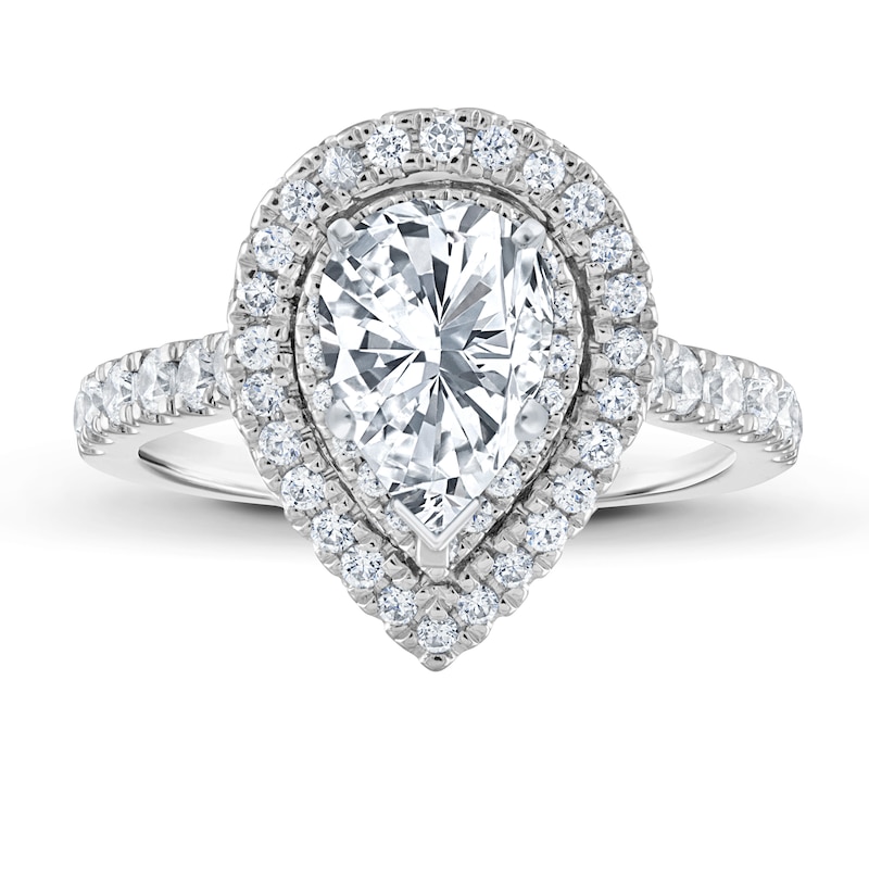 Main Image 3 of Previously Owned Vera Wang WISH Diamond Engagement Ring Setting 7/8 ct tw Pear 14K White Gold