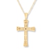 Thumbnail Image 3 of Previously Owned Men's Cross Necklace 1/2 ct tw Diamonds 10K Yellow Gold