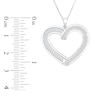 Thumbnail Image 2 of Previously Owned Diamond Heart Pendant Necklace 1/2 ct tw Round/Baguette 14K White Gold 18"
